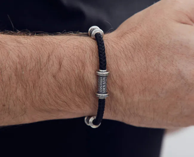 Balabinka Silver Wide Silk Bracelet Faith
