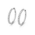 Balabinka Silver Hoop Earrings Crystal Path