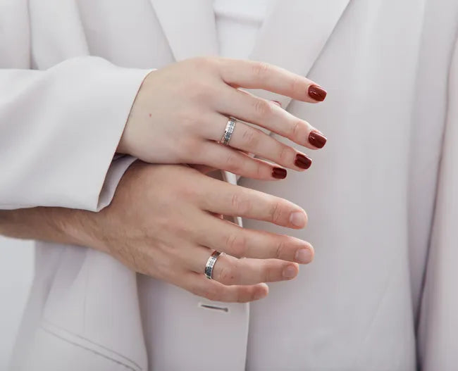 Balabinka Silver Vyshyvanka Wedding Rings