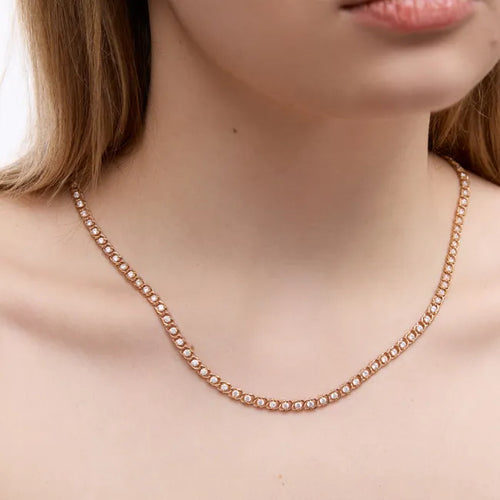 Balabinka Arabic Bismarck Gold-Plated Silver Necklace with Cubic Zirconia