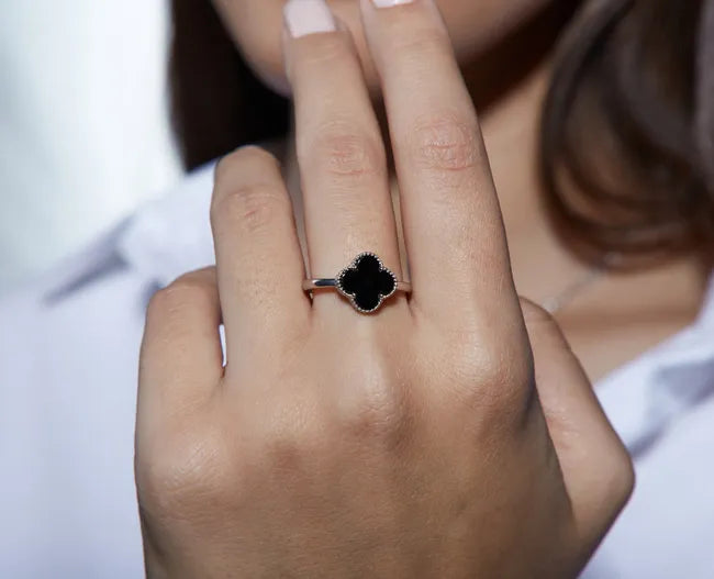 Balabinka Silver Clover Ring