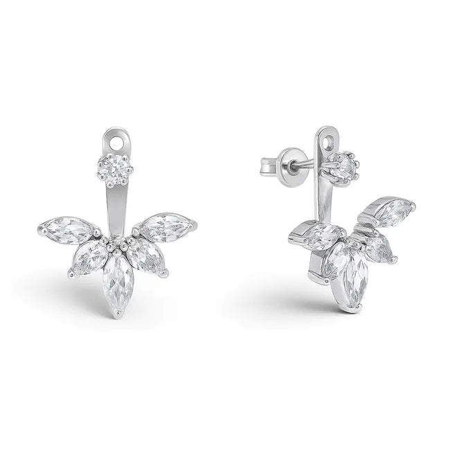 Balabinka Silver Jacket Earrings Daenerys
