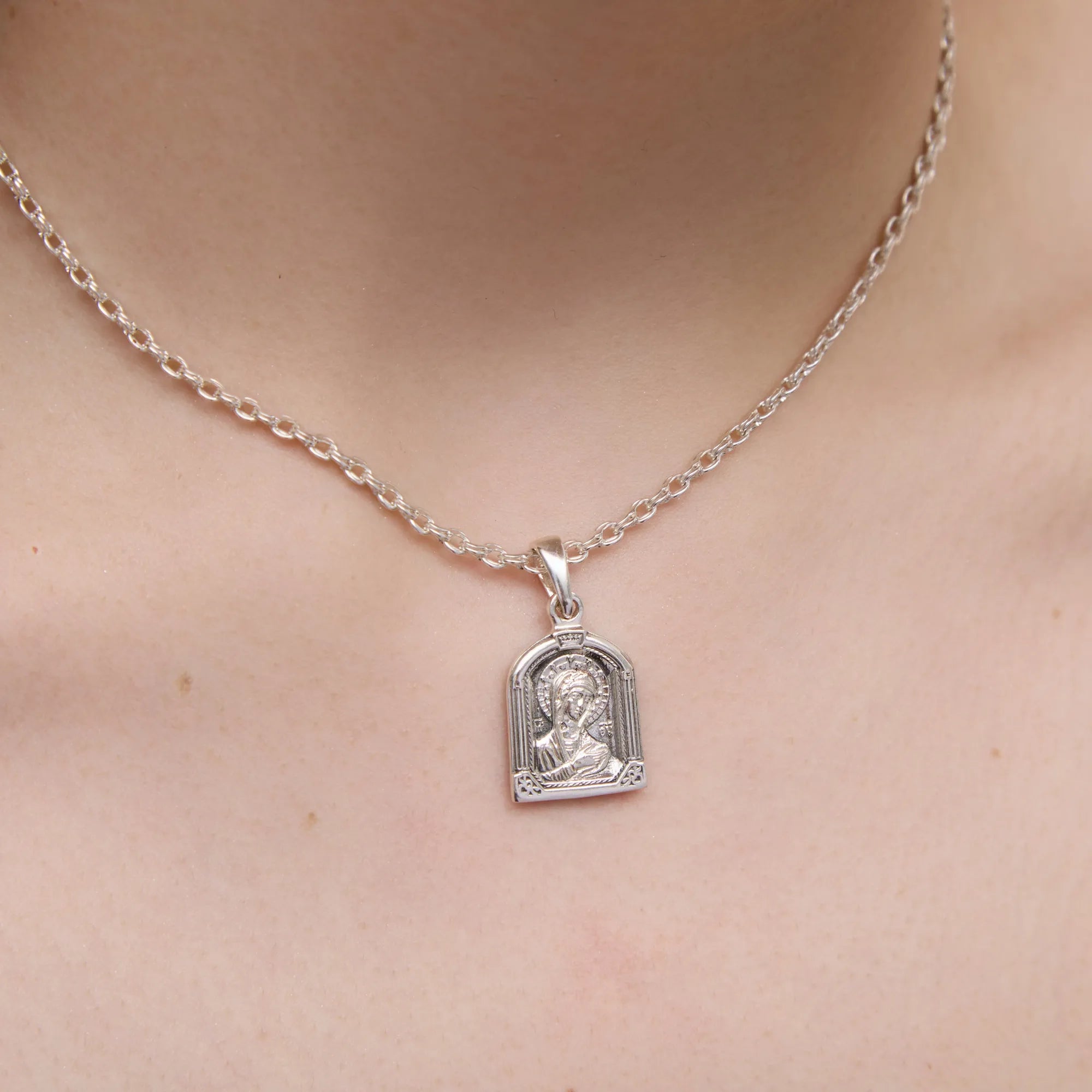 Balabinka Silver Virgin Mary Pendant