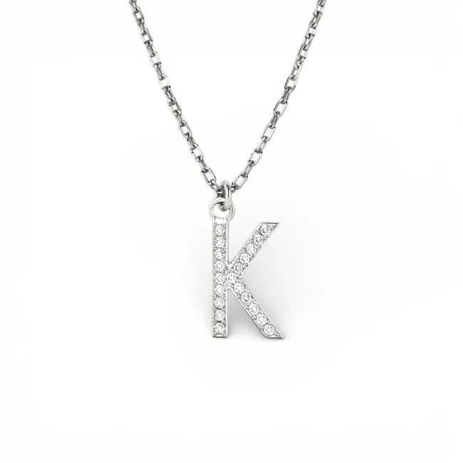 Balabinka Silver Letter K Necklace