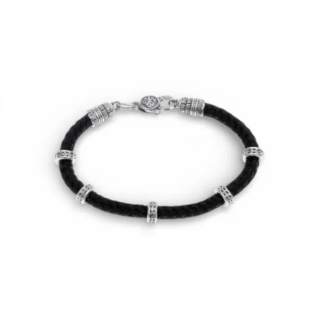 Balabinka Silver Silk Bracelet with Slim Inserts