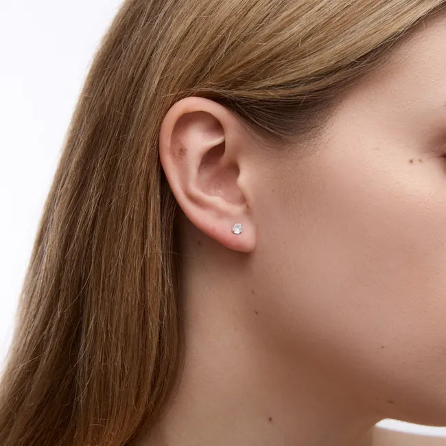 Balabinka Silver Stud Earrings Crystals