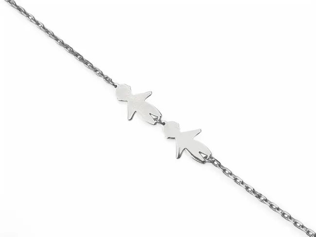 Balabinka Silver Engraving Bracelet Two Sons
