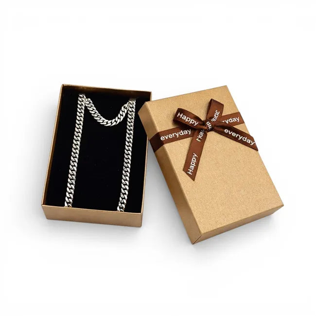 Balabinka Silver Curb Chain with “Happy Everyday” Gift Box