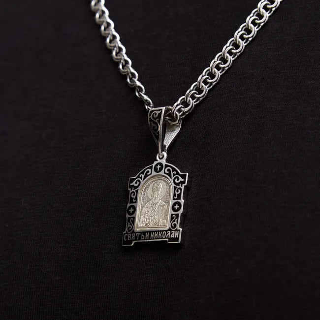 Balabinka Saint Nicholas Silver Pendant