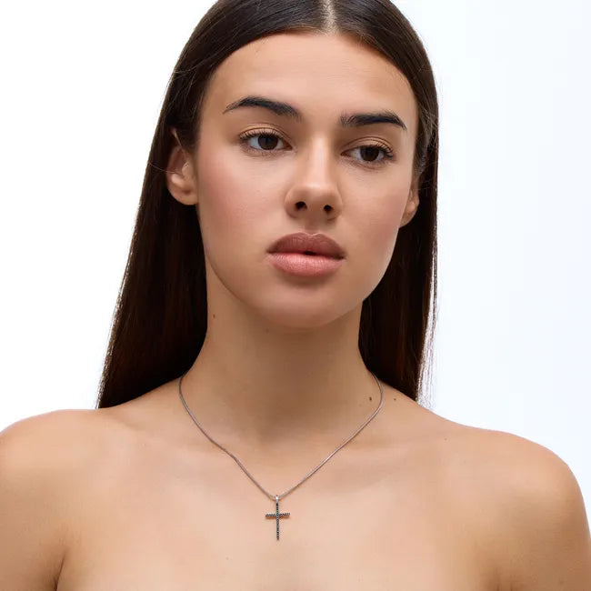 Balabinka Silver Cross “Tenderness” Pendant