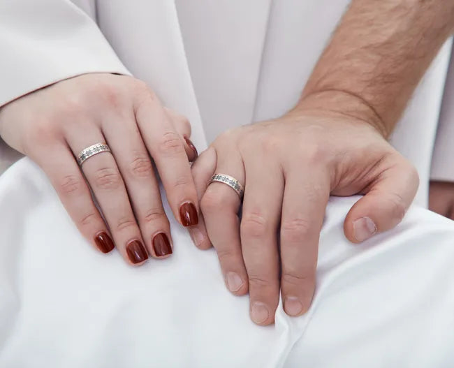 Balabinka Silver Vyshyvanka Wedding Rings