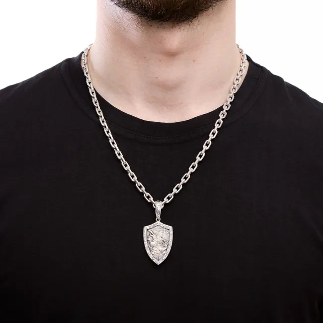 Balabinka Silver St. George Shield Pendant
