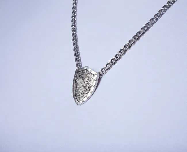 Balabinka Silver St. George Shield Pendant (Large)