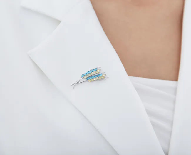 Balabinka Silver Wheat Spike Pin (Large)