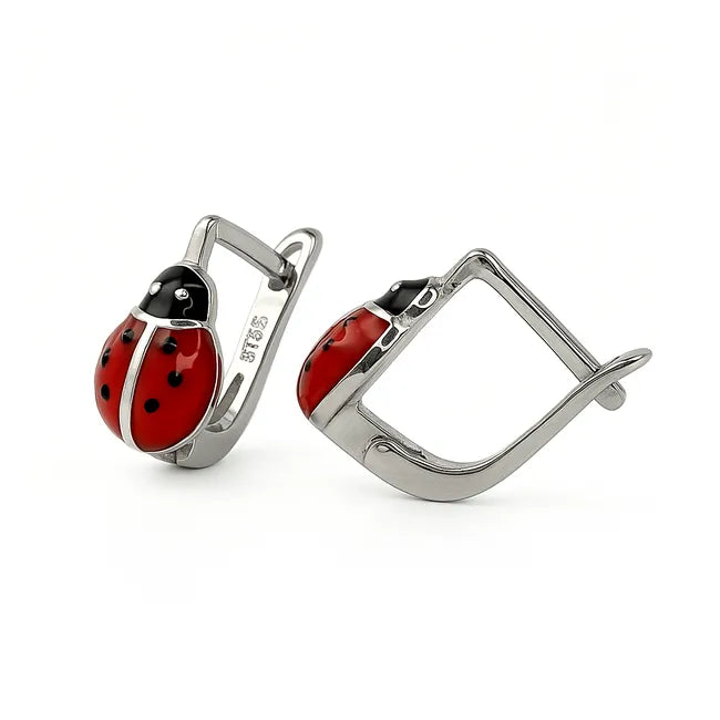Balabinka Silver Earrings Ladybug