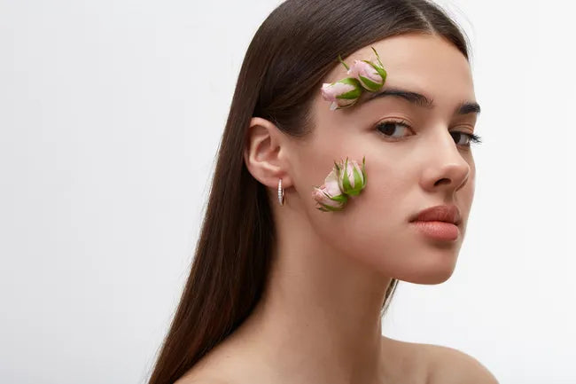 Balabinka Silver Hoop Earrings Crystal Path