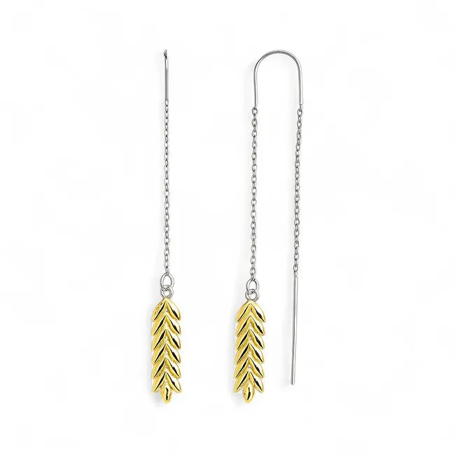 Balabinka Silver Threader Earrings Golden Wheat