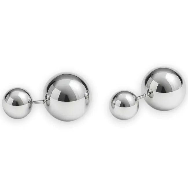 Balabinka Silver Double Ball Earrings
