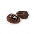 Balabinka Silver Couple Rings “Vyshyvka” with Wooden Heart Gift Box