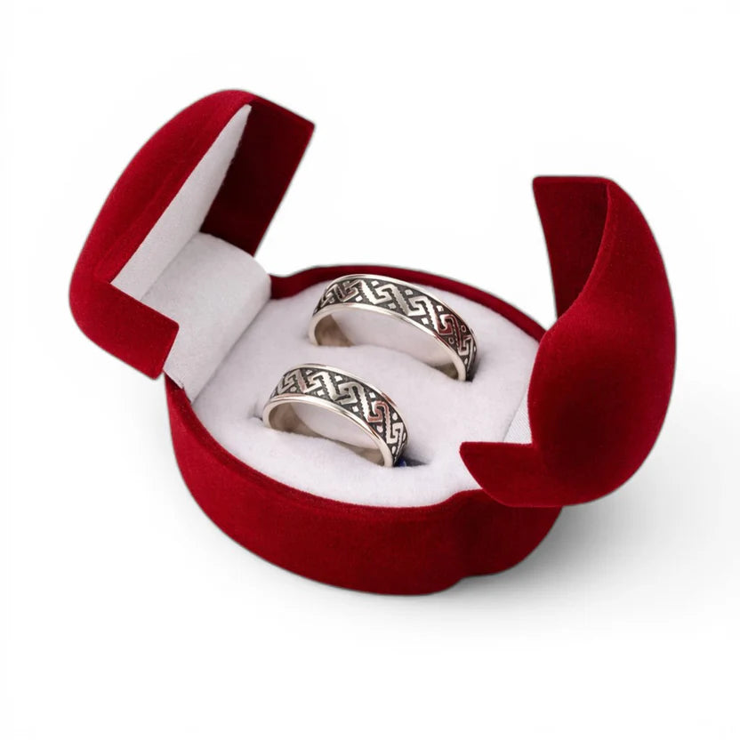 Balabinka Silver Ring “Vyshyvanka” with Velvet Gift Packaging