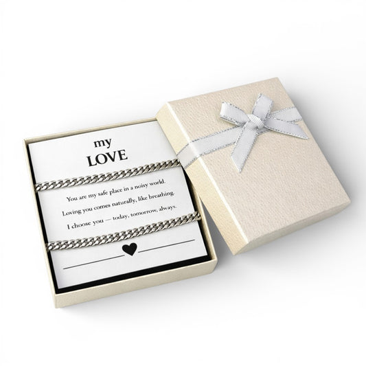 Balabinka Armored Silver Chain with Square Gift Set Box