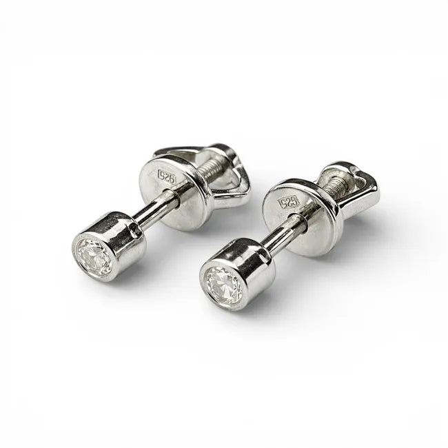 Balabinka Silver Stud Earrings Zircon