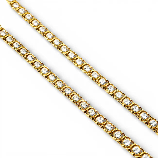 Balabinka Arabic Bismarck Gold-Plated Silver Necklace with Cubic Zirconia