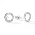 Balabinka Silver Circle CZ Stud Earrings