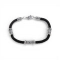 Balabinka Silver Wide Silk Bracelet Faith