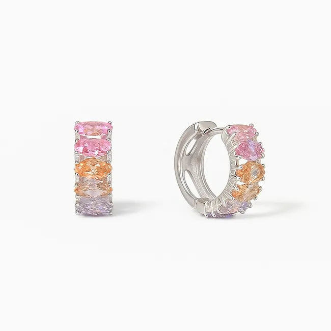 Balabinka Silver Earrings with Marquis Stones