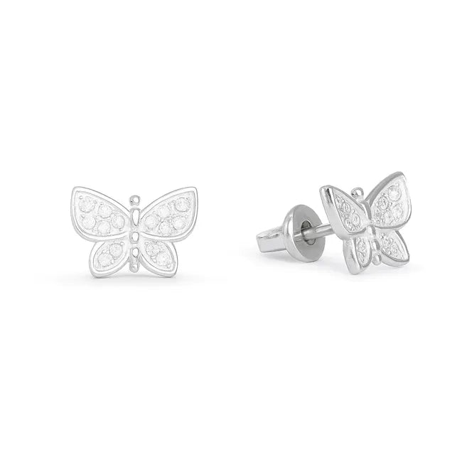 Balabinka Silver Stud Earrings Butterflies