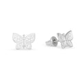Balabinka Silver Stud Earrings Butterflies