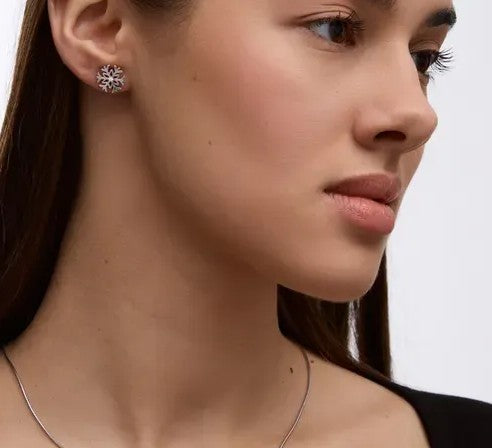 Balabinka Silver Snowflake Stud Earrings