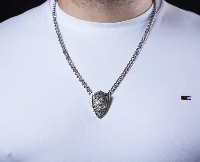 Balabinka Silver St. George Shield Pendant (Large)