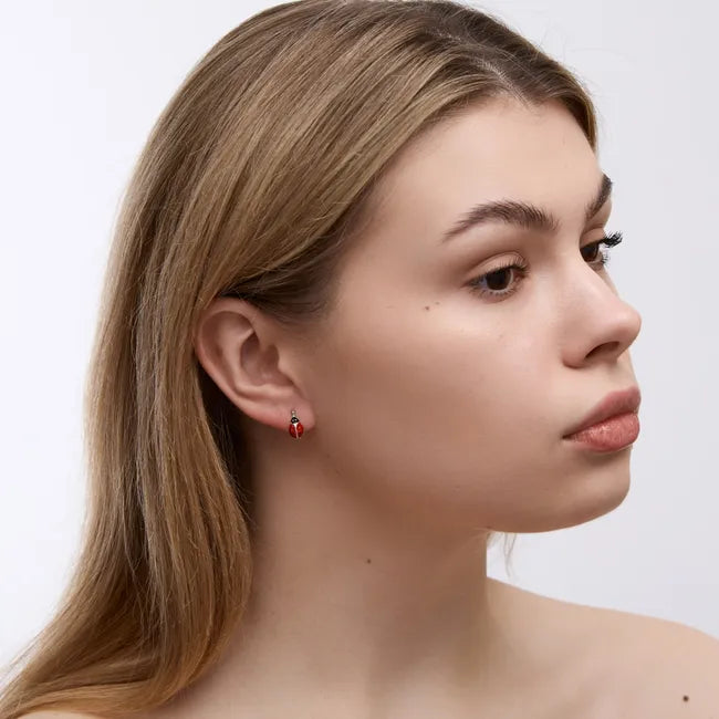 Balabinka Silver Earrings Ladybug