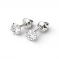 Balabinka Silver Stud Earrings Crystals