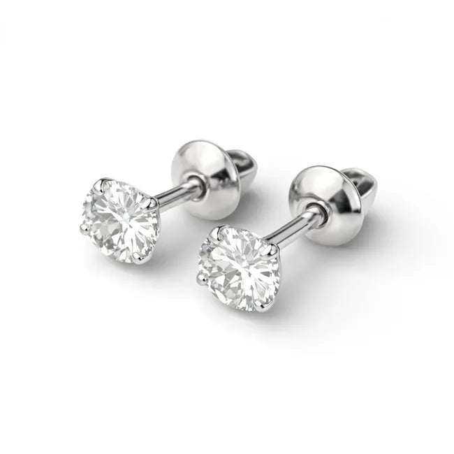 Balabinka Silver Stud Earrings Crystals