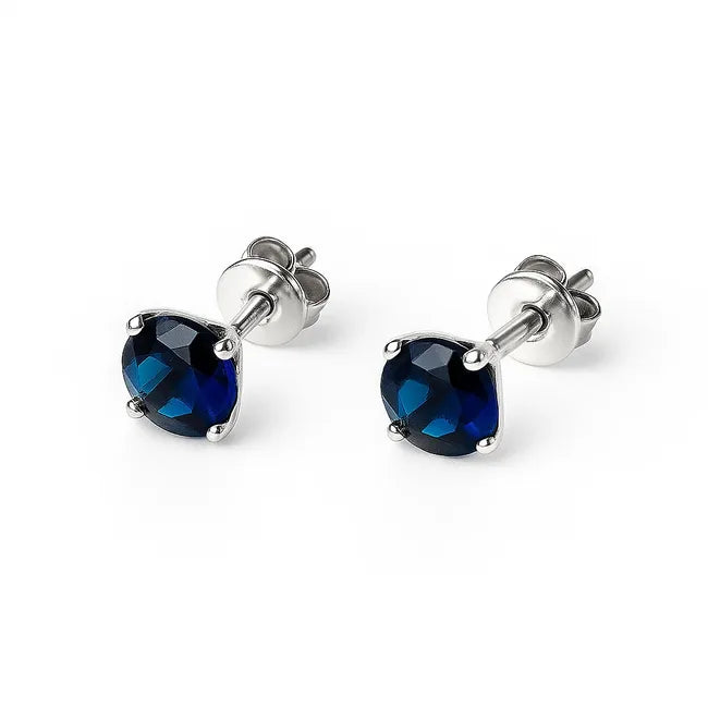 Balabinka Silver Stud Earrings Round CZ