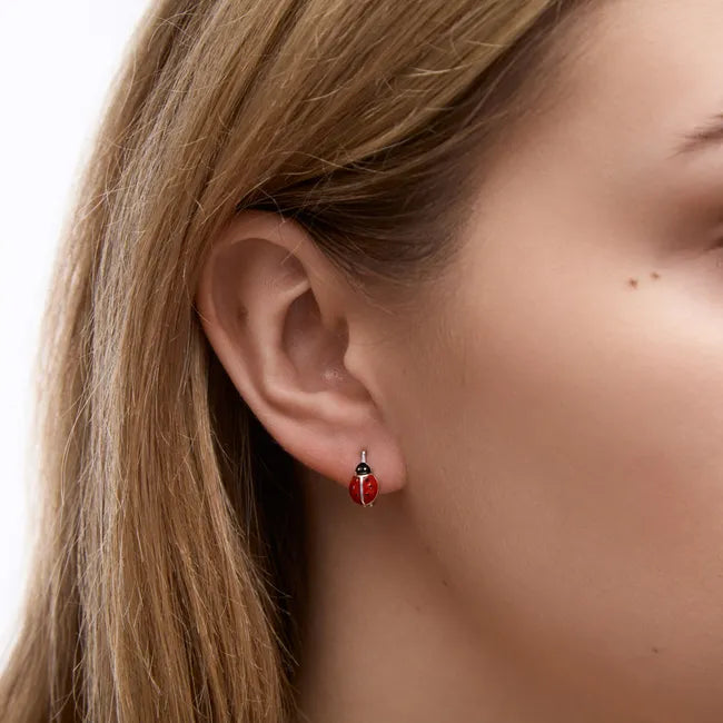 Balabinka Silver Earrings Ladybug