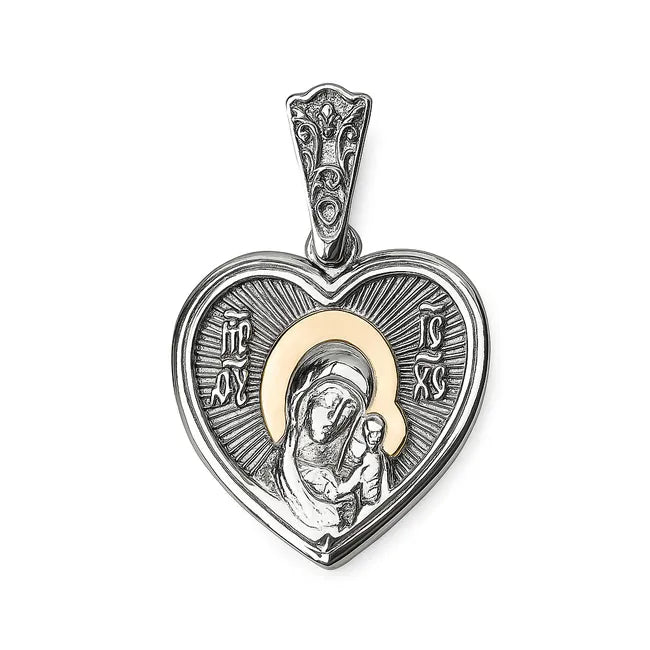 Balabinka Silver Pendant Mother of God