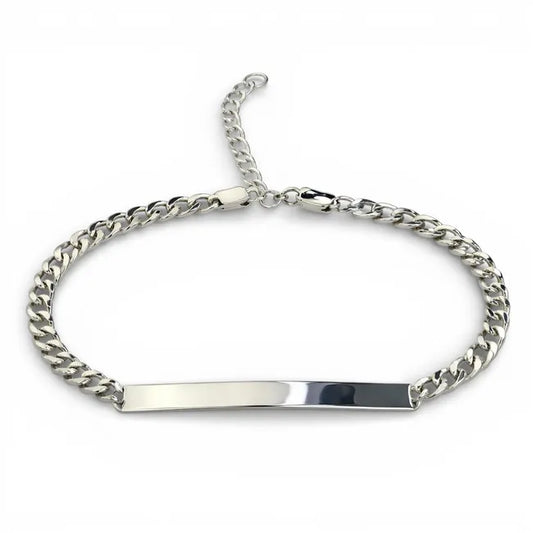 Balabinka Silver Curb Bracelet with Plate