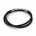 Balabinka Silver Freedom Wide Silk Cord Necklace with Decorative Inserts
