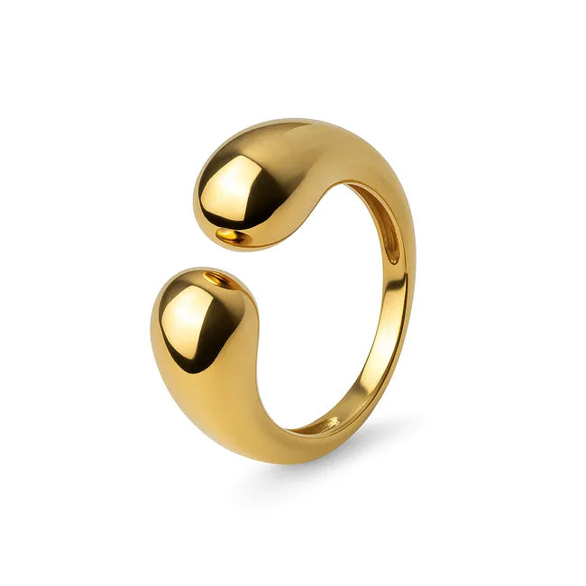 Balabinka Silver Gold-Plated Drop Ring “Kaplia”