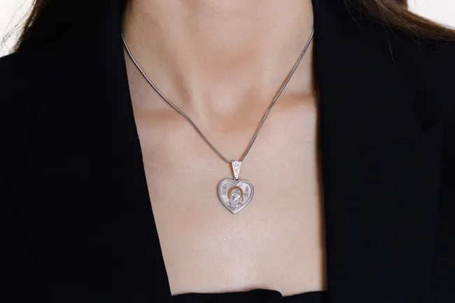 Balabinka Silver Pendant Mother of God