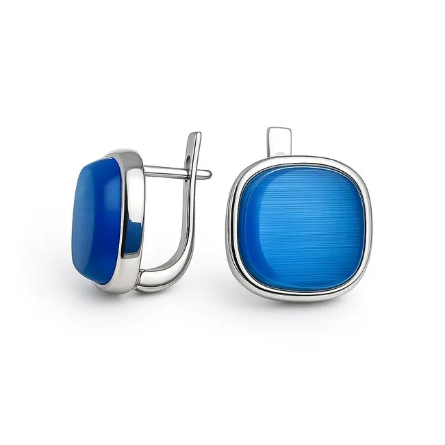 Balabinka Candy Silver Earrings with Color Inlay