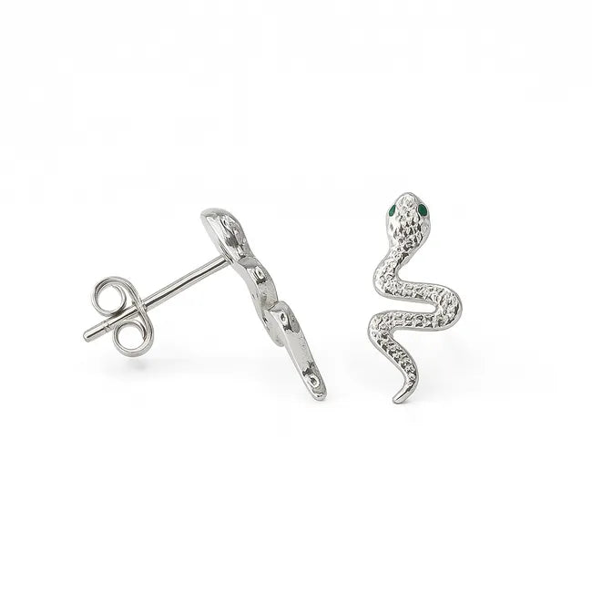 Balabinka Silver Snake Stud Earrings