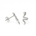 Balabinka Silver Snake Stud Earrings