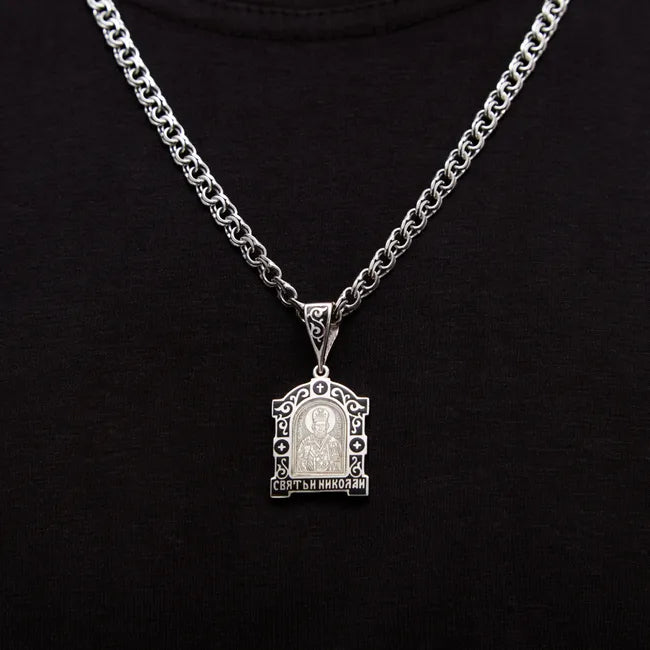 Balabinka Saint Nicholas Silver Pendant