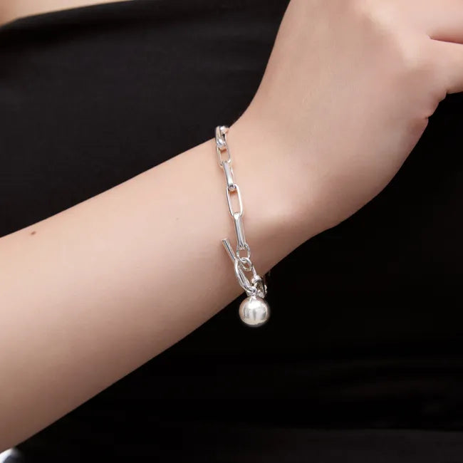 Balabinka Silver Massive Link Bracelet