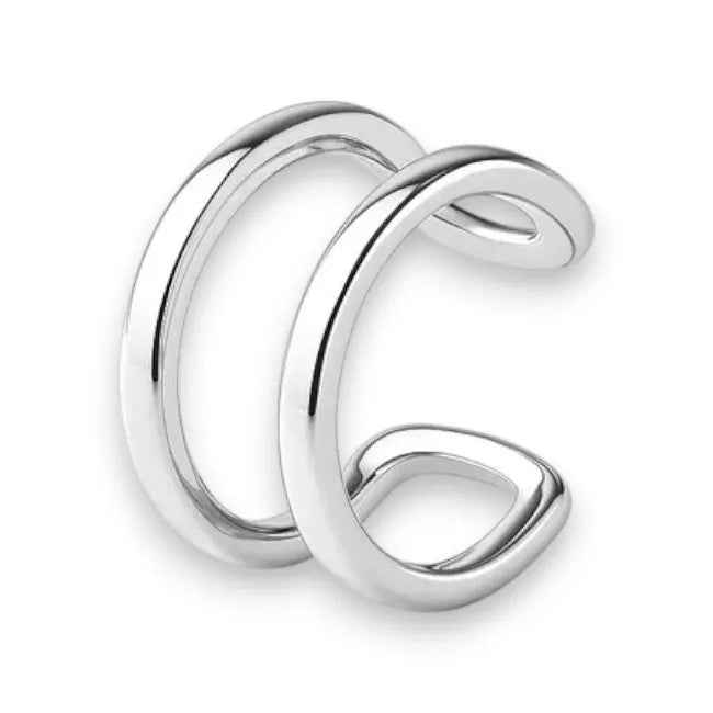 Balabinka Silver Double Stripe Ear Cuff